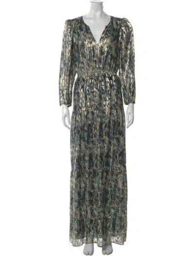 Pre-owned Ba&sh Silk Long Dress In Multi