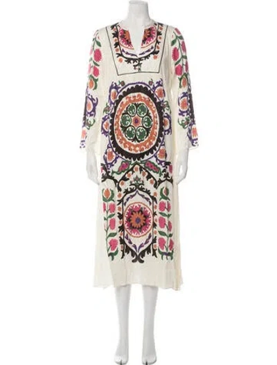 Pre-owned Ba&sh Silk Long Dress In Multicolor