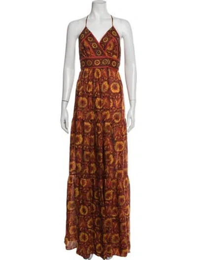 Pre-owned Ba&sh Silk Long Dress W/ Tags In Black