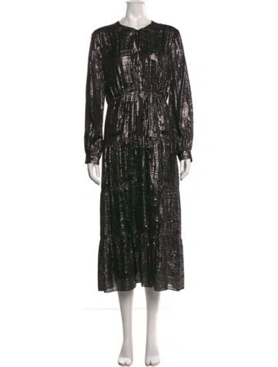 Pre-owned Ba&sh Silk Long Dress W/ Tags In Multi