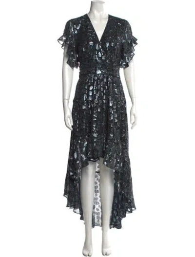 Pre-owned Ba&sh Silk Midi Length Dress In Black