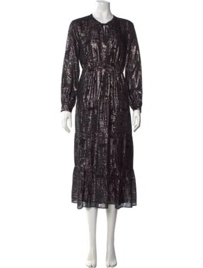 Pre-owned Ba&sh Silk Midi Length Dress In Multi