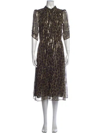 Pre-owned Ba&sh Silk Midi Length Dress In Neutral