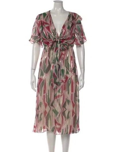 Pre-owned Ba&sh Silk Midi Length Dress In Pink
