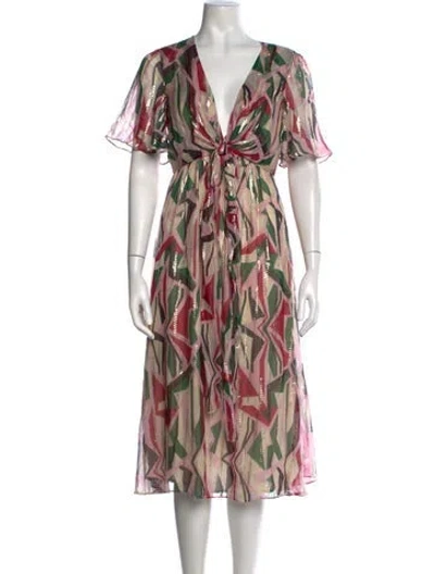 Pre-owned Ba&sh Silk Midi Length Dress In Pink