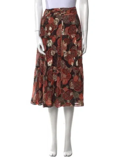 Pre-owned Ba&sh Silk Midi Length Skirt In Multi