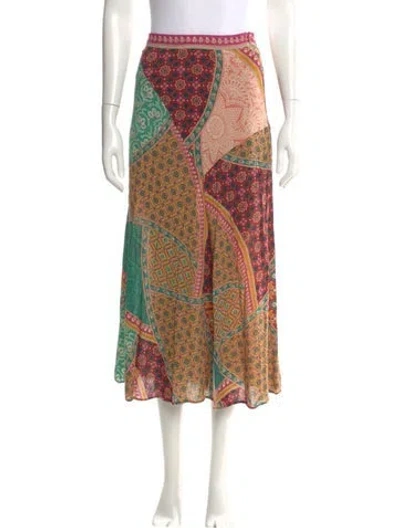 Pre-owned Ba&sh Silk Midi Length Skirt In Multi
