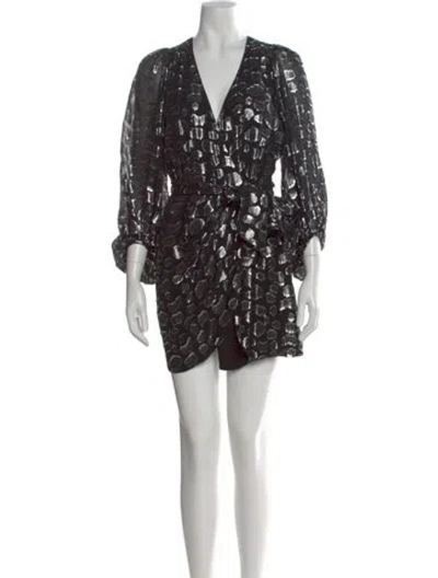 Pre-owned Ba&sh Silk Mini Dress In Black