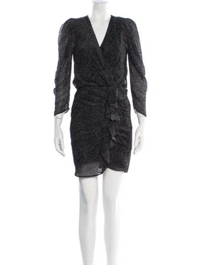 Pre-owned Ba&sh Silk Mini Dress In Black