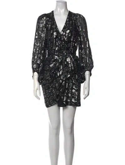 Pre-owned Ba&sh Silk Mini Dress In Black