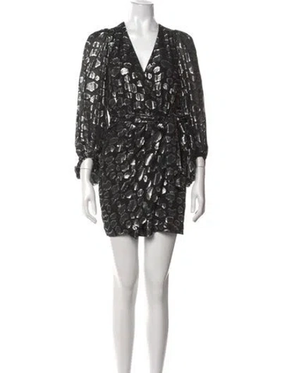 Pre-owned Ba&sh Silk Mini Dress In Black