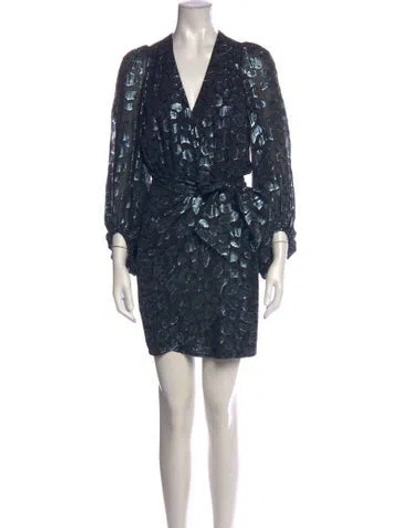 Pre-owned Ba&sh Silk Mini Dress In Blue