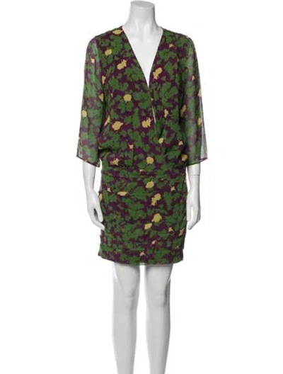 Pre-owned Ba&sh Silk Mini Dress In Green