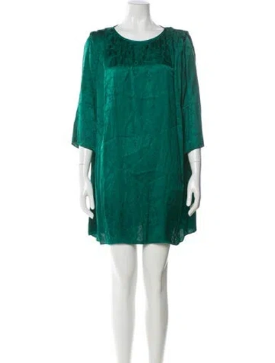 Pre-owned Ba&sh Silk Mini Dress In Green