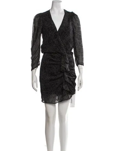Pre-owned Ba&sh Silk Mini Dress W/ Tags In Black