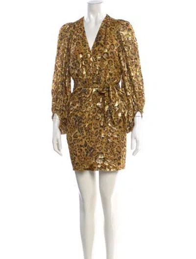 Pre-owned Ba&sh Silk Mini Dress In Yellow