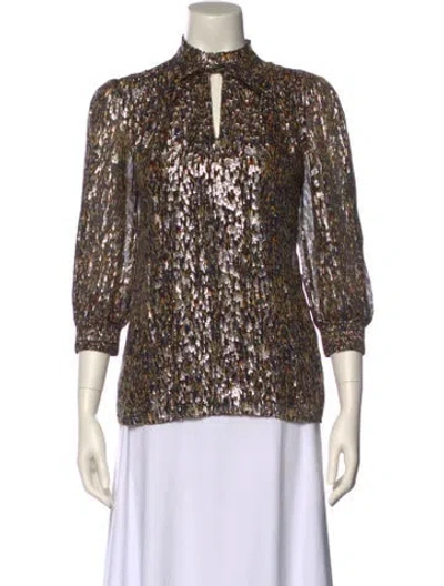 Pre-owned Ba&sh Silk Printed Blouse