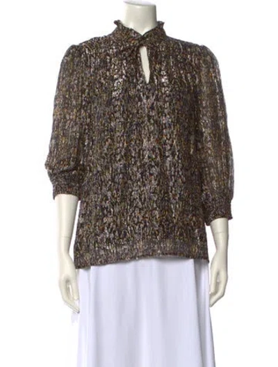 Pre-owned Ba&sh Silk Printed Blouse