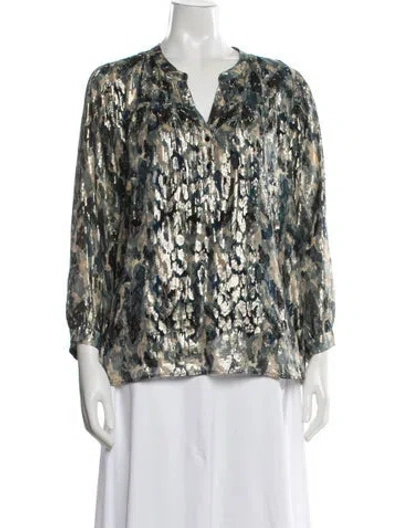 Pre-owned Ba&sh Silk Printed Blouse