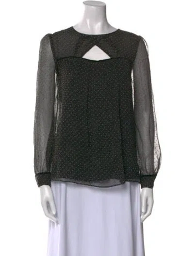 Pre-owned Ba&sh Silk Printed Blouse In Black