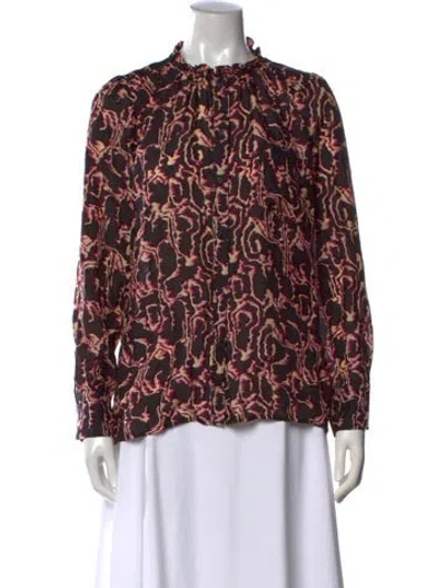 Pre-owned Ba&sh Silk Printed Blouse In Multi