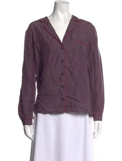 Pre-owned Ba&sh Silk Printed Top In Multicolor