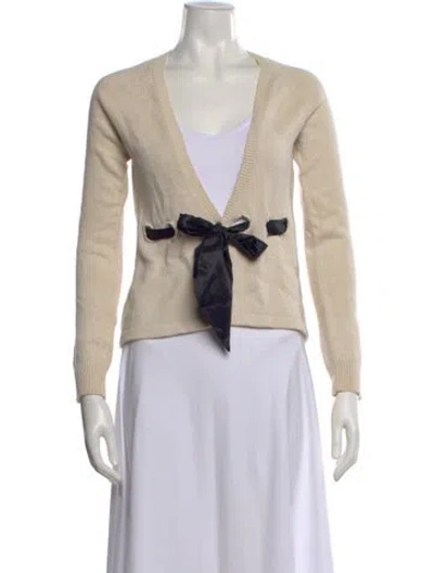 Pre-owned Ba&sh Silk V-neck Sweater In Neutral