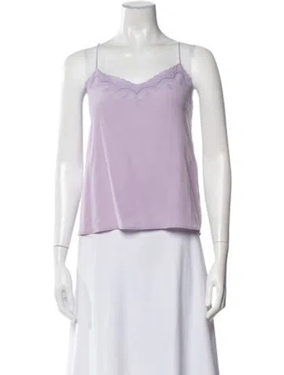 Pre-owned Ba&sh Silk V-neck Top In Purple