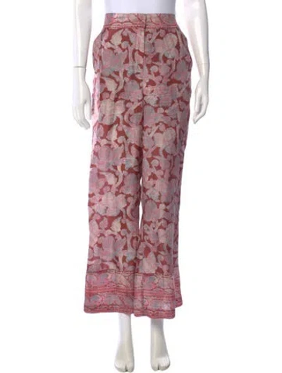 Pre-owned Ba&sh Silk Wide Leg Pants In Pink