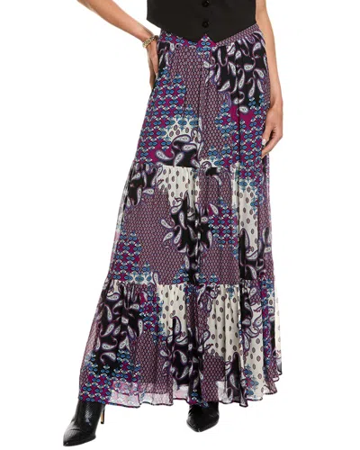 Ba&sh Silk-blend Maxi Skirt In Purple