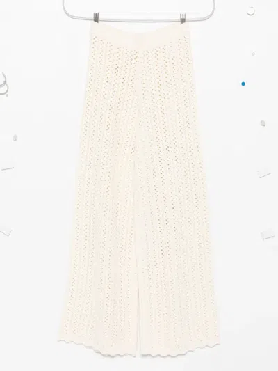 Ba&sh Silvio Crochet Scallop-hem Trousers In White