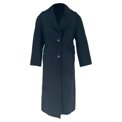 Pre-owned Ba&sh Ba & Sh Single-breasted Coat In Navy Blue Wool