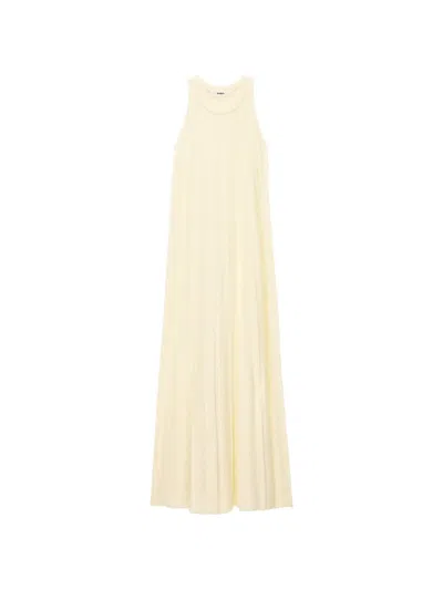 Ba&sh Sinte Ribbed-knit Sleeveless Midi Dress In Yellow