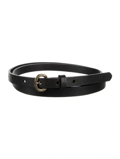 Pre-owned Ba&sh Skinny Leather Belt In Black