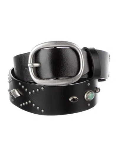 Pre-owned Ba&sh Skinny Leather Belt In Black