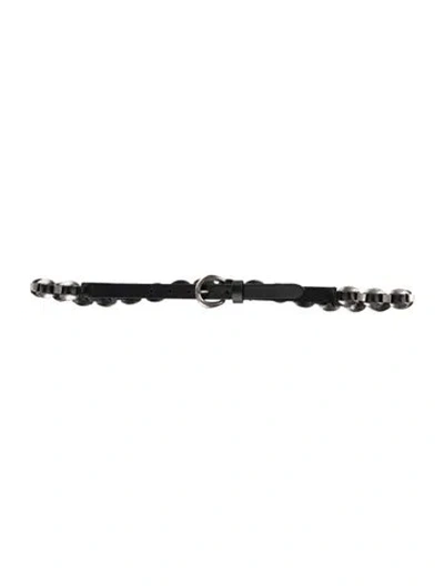 Pre-owned Ba&sh Skinny Leather Belt In Black