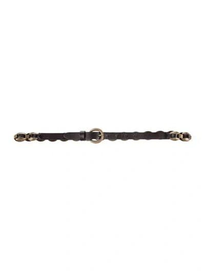 Pre-owned Ba&sh Skinny Leather Belt In Brown