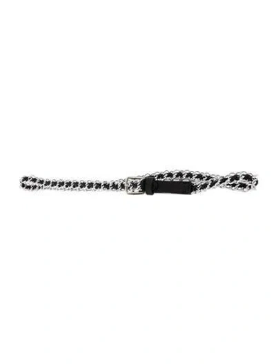 Pre-owned Ba&sh Skinny Leather Waist Belt In Black