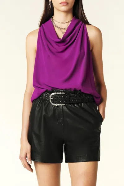 Ba&sh Sleeve Detail Collar Top Tindy For Women In Purple