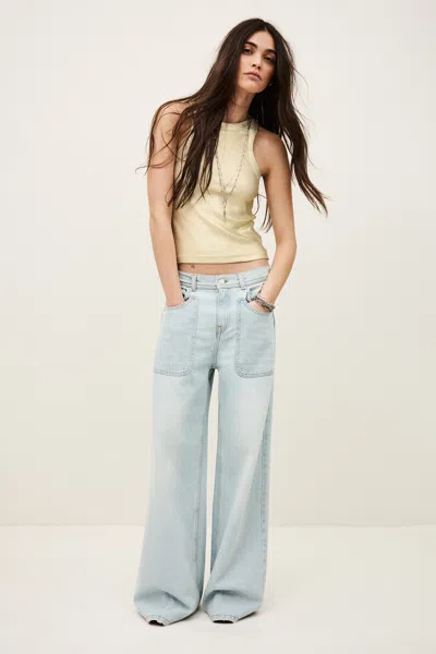 Ba&sh Sleeve Round Collar Tank Top Shadey For Women In Gold