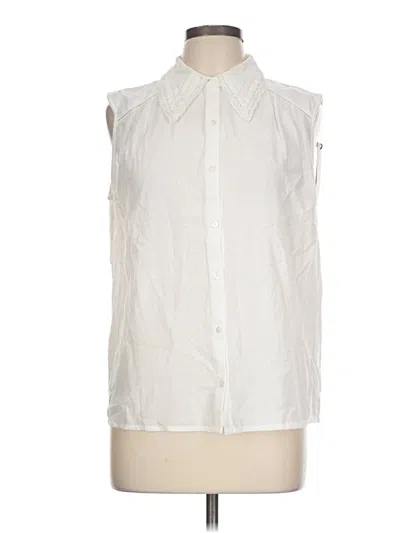 Pre-owned Ba&sh Sleeveless Button Down Shirt In White