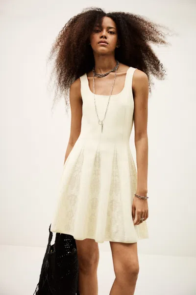 Ba&sh Sleeves Square Collar Dress Cattana For Women In White