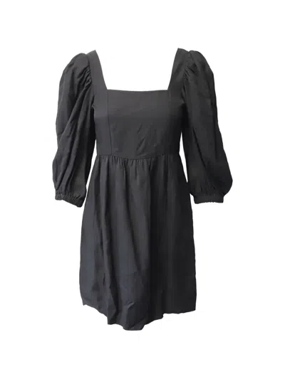 Pre-owned Ba&sh Square-neck Mini Dress In Black