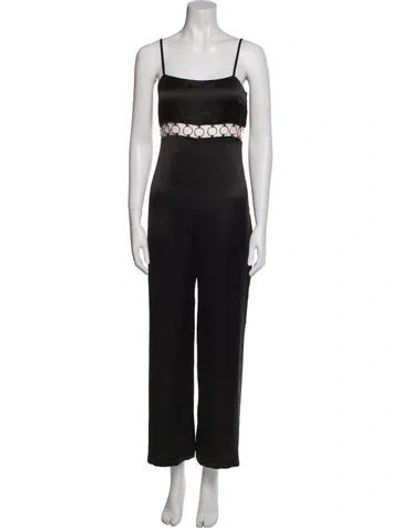 Pre-owned Ba&sh Square Neckline Jumpsuit In Black