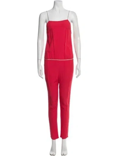 Pre-owned Ba&sh Square Neckline Jumpsuit In Red