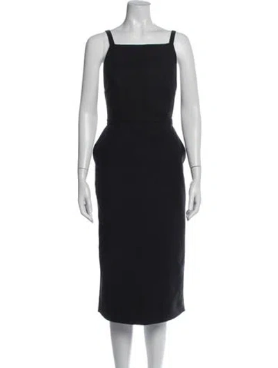 Pre-owned Ba&sh Square Neckline Knee-length Dress In Black