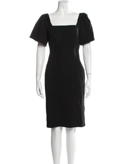 Pre-owned Ba&sh Square Neckline Knee-length Dress In Black