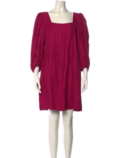 Pre-owned Ba&sh Square Neckline Knee-length Dress W/ Tags In Purple