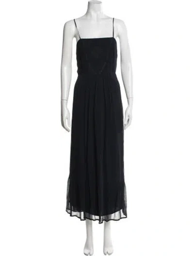 Pre-owned Ba&sh Square Neckline Long Dress In Black