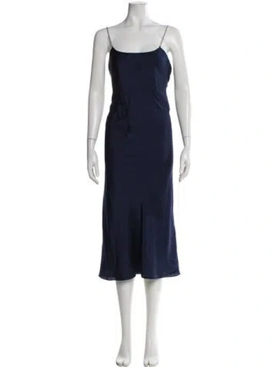 Pre-owned Ba&sh Square Neckline Long Dress In Blue